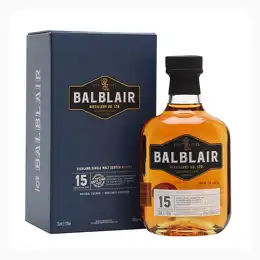 BALBLAIR 15 Year Old Highland Single Malt Scotch Whisky 70cl 46%