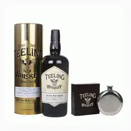 Teeling Small Batch In Gold Presentation Tube & Branded Hip Flask
