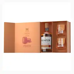 Rampur Double Cask Whisky 70cl Gift Set