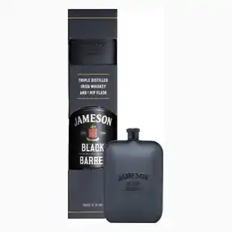 Jameson Black Barrel Irish Whiskey Hip Flask Gift Set 70cl