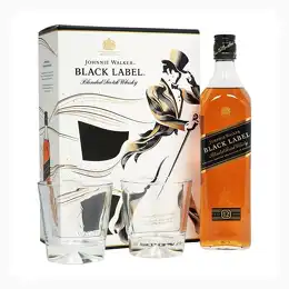 Johnnie Walker Black Label 12 Year Whisky 70cl Gift Pack