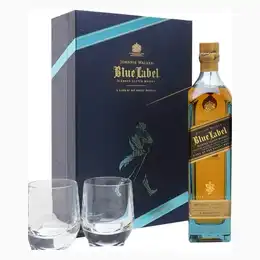 Johnnie Walker Blue Label with 2 Free Glasses Gift Set