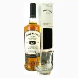 Bowmore 12 Year Old 40% With Free Glass 70cl