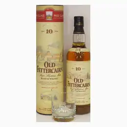 Old Fettercairn 10 Year Old and Free Glass - 1990s 