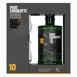 Port Charlotte 10 Year Old Gift Pack Islay Single Malt Scotch Whisky 70cl