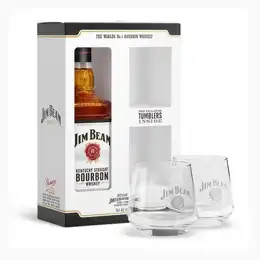 Jim Beam White Label Bourbon 70cl Gift Pack