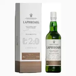 Bottle Of Laphroaig Elements 2.0 Whisky With Its Own Gift Box